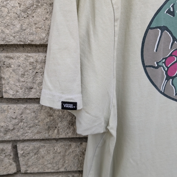 Vans “Off The Wall” Bright Sun Logo *Mens Large* Casual T-Shirt Ivory Mountain - Picture 5 of 6